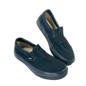 Vans Black Canvas Slip-On Shoes US Men 5 / Women 6.5 Classic Casual Sneakers Dur